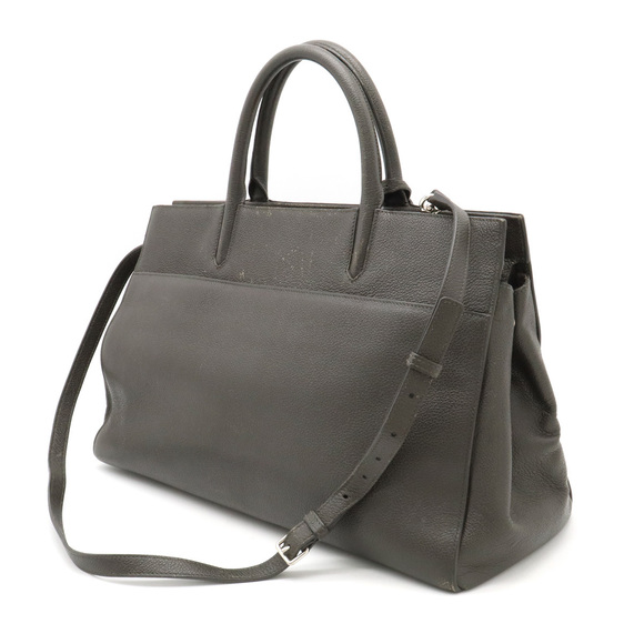 Saint Laurant Paris Rive Gauche Leather Hand Bag Dark Gray - Picture 1 of 9